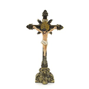 Crucifixo Pedestal Importado Resina 20 cm
