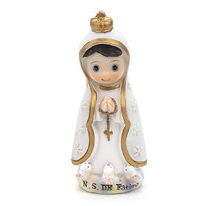 Imagem Nossa Senhora de Fatima Infantil Importada Resina 8 cm