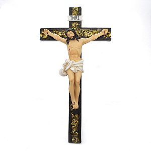 Crucifixo de Parede Importado Resina 30 cm