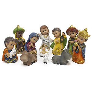 Presépio Infantil Importado Resina 11 Peças 14 cm
