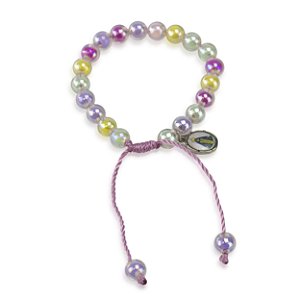 Pulseira Infantil Nossa Senhora Aparecida Acrilico 8 mm