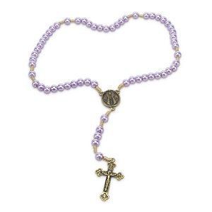 Terço Nossa Senhora Aparecida Lilas Perola 10mm