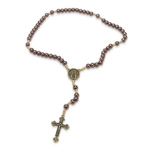 Terço Nossa Senhora Aparecida Marrom Perola 10mm