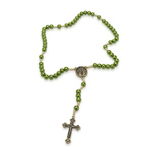 Terço Nossa Senhora Aparecida Verde Perola 10mm