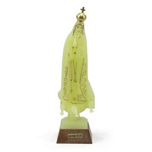 Imagem Nossa Senhora de Fatima de Portugal Brilha no escuro Importada Resina 19 cm
