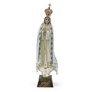 Imagem Nossa Senhora de Fatima de Portugal Florida Olho de Vidro Importada Resina 25 cm
