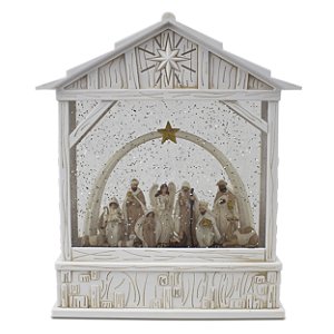 Lanterna de Mesa Casinha Musical Importada Resina 25 cm