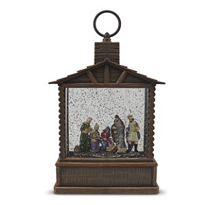 Enfeite de Natal Lanterna de Mesa Musical Importada Resina 27cm