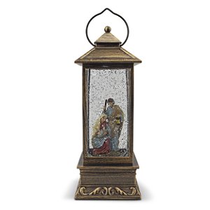 Enfeite de Natal Lanterna de Mesa Musical Importada Resina 29cm