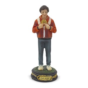 Imagem Beato Carlo Acutis Importado Resina 14 cm