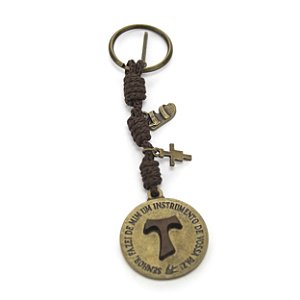 Chaveiro Votos Franciscanos Madeira 11,5cm
