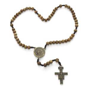 Terço Missao de São Francisco de Assis Madeira 8mm Imbuia