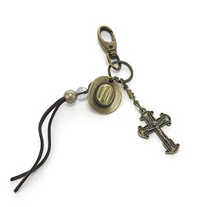 Chaveiro Proteção Nossa Senhora Aparecida Chapeu 8mm