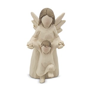 Imagem Anjo da Guarda com Menino Resina 6,5 cm