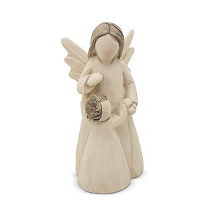 Imagem Anjo da Guarda com Menina Resina 6,5 cm