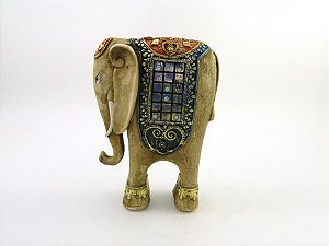 Estátua Elefante Quadriculado 20 cm