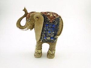 Estátua Elefante Quadriculado 16 cm