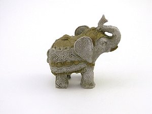 Estátua Elefante Bolinhas cor Taupe Resina 10 cm