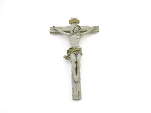 Crucifixo de Parede cor Taupe Resina 28 cm