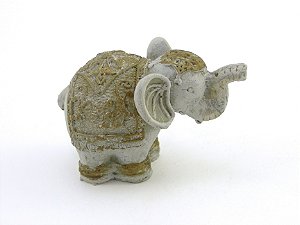 Estátua Elefante Mini cor Taupe Resina 6 cm