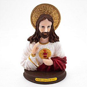 Imagem Sagrado Coração de Jesus Busto Resina 12 cm