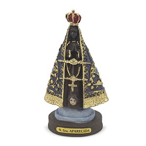 Imagem Nossa Senhora Aparecida Bandeira Resina 12 cm
