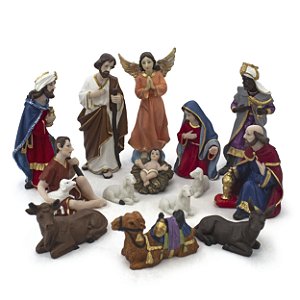 Presépio 2 Resina 14 Peças 15 cm