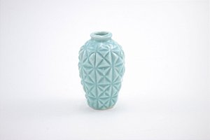 Mini Vaso Geometric Verde Cerâmica 8 cm