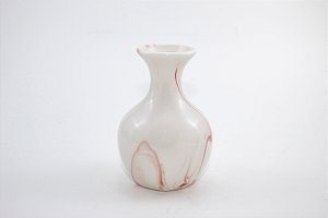 Vaso Gordinho Branco e Rosa Porcelana 10 cm