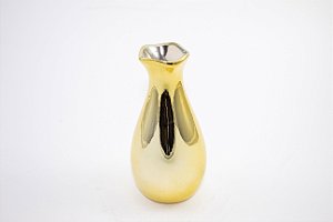 Vaso Liso Dourado Porcelana 12 cm
