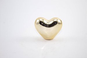 Enfeite Coração Dourado Porcelana 5 cm