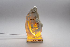 Imagem Sagrada Família Luz Plástico 19 cm