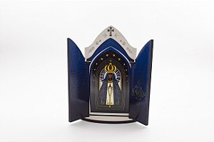 Oratório Capela Porta Oração Nossa Senhora Aparecida Azul MDF 26 cm