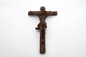Crucifixo de Parede cor Madeira Resina 28 cm