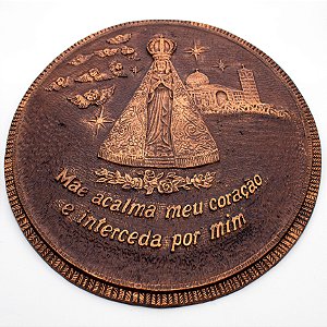 Mandala Parede Nossa Senhora Aparecida cor Bronze Resina 33 cm