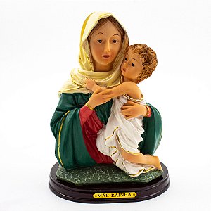 Imagem Mãe Rainha Busto Importado Dicapri Resina 17 cm