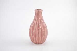 Mini Vaso Decorativo Rosa Cerâmica 12 cm