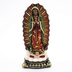 Imagem Nossa Senhora de Guadalupe Importada Di Angelo Resina 13 cm