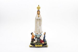Imagem Nossa Senhora de Fatima Pastores Importada Di Angelo Resina 23 cm