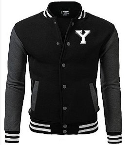 Jaqueta College Americana Black Edition Letra Y Bordada