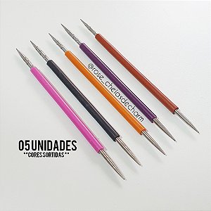 Palitos de inox com silicone para unhas (05 und.)