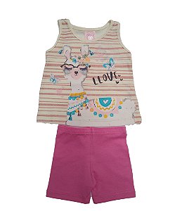 Conjunto Bebê Menina Lhama Llove - Kely&Kety