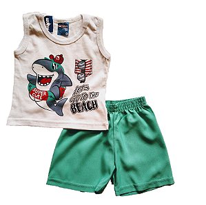 Conjunto Bebê/infantil Menino Lets Goto The Beach Branco - WRK