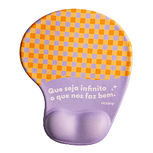 Mouse Pad Ergonomico Positive Vibes Quadriculado