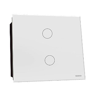 Interruptor Touch Rele 2 Pads - Branco Quadrado 4x4