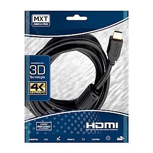 Cabo HDMI 4K Ultra HD 30 AWG 2.0 Dourado 5M - MXT Audio e Video