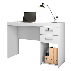 Escrivaninha Office Iara 2 gavetas Branco - Jcm Móveis