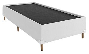 Base Box Solteiro Zeus 88x188x38 Korino Branco com Borda SE Movelaria