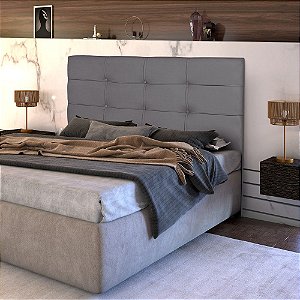 Cabeceira Para Cama Casal 1,40 Eslovênia Suede Cinza