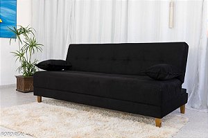 Sofá Cama 4 Lugares Arpoador Veludo Preto